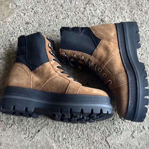 New Marc Fisher Sashia Combat Boot Espresso Size 6 - Picture 1 of 5